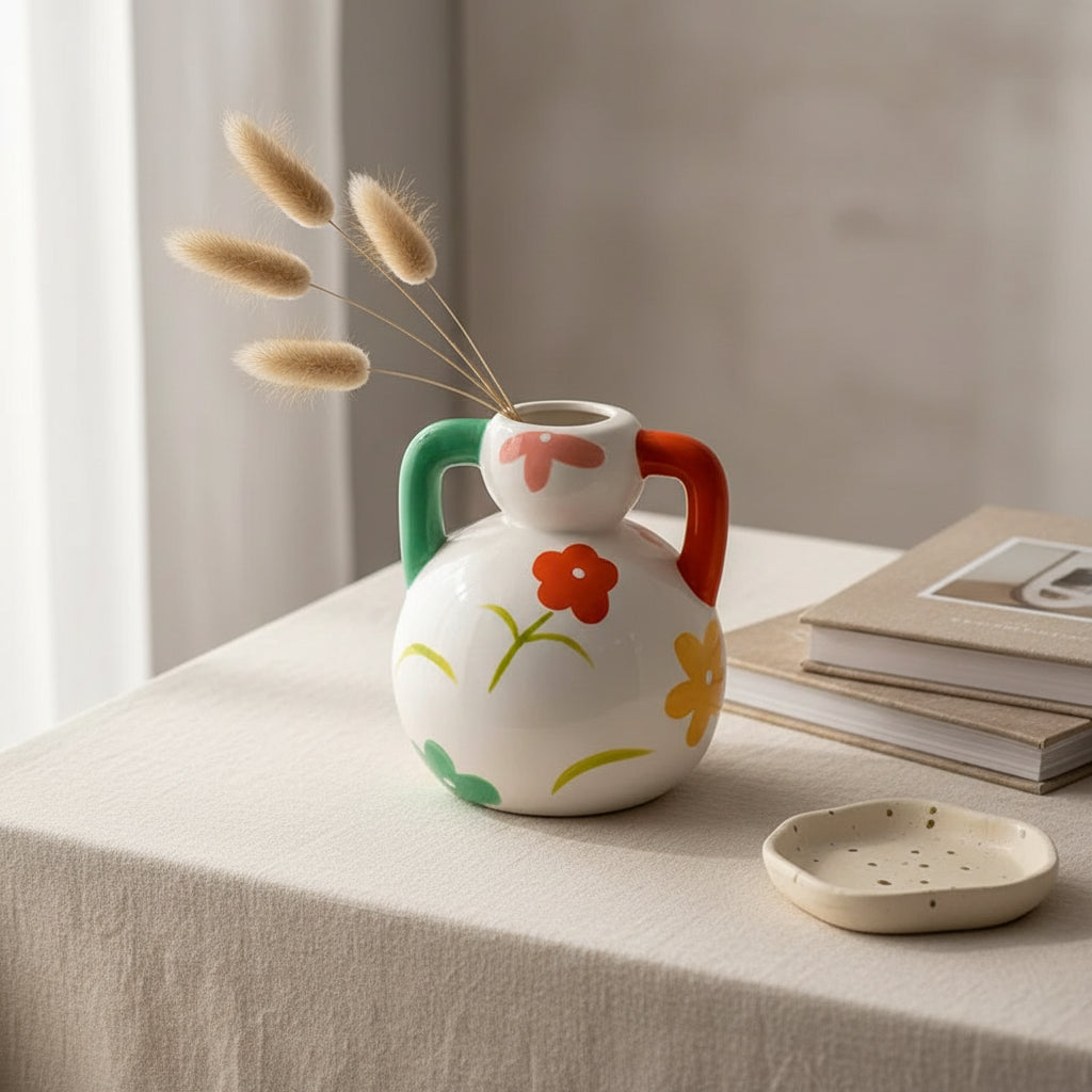 Lumi Stripe — Hand-Painted Colorful Ceramic Vase Collection