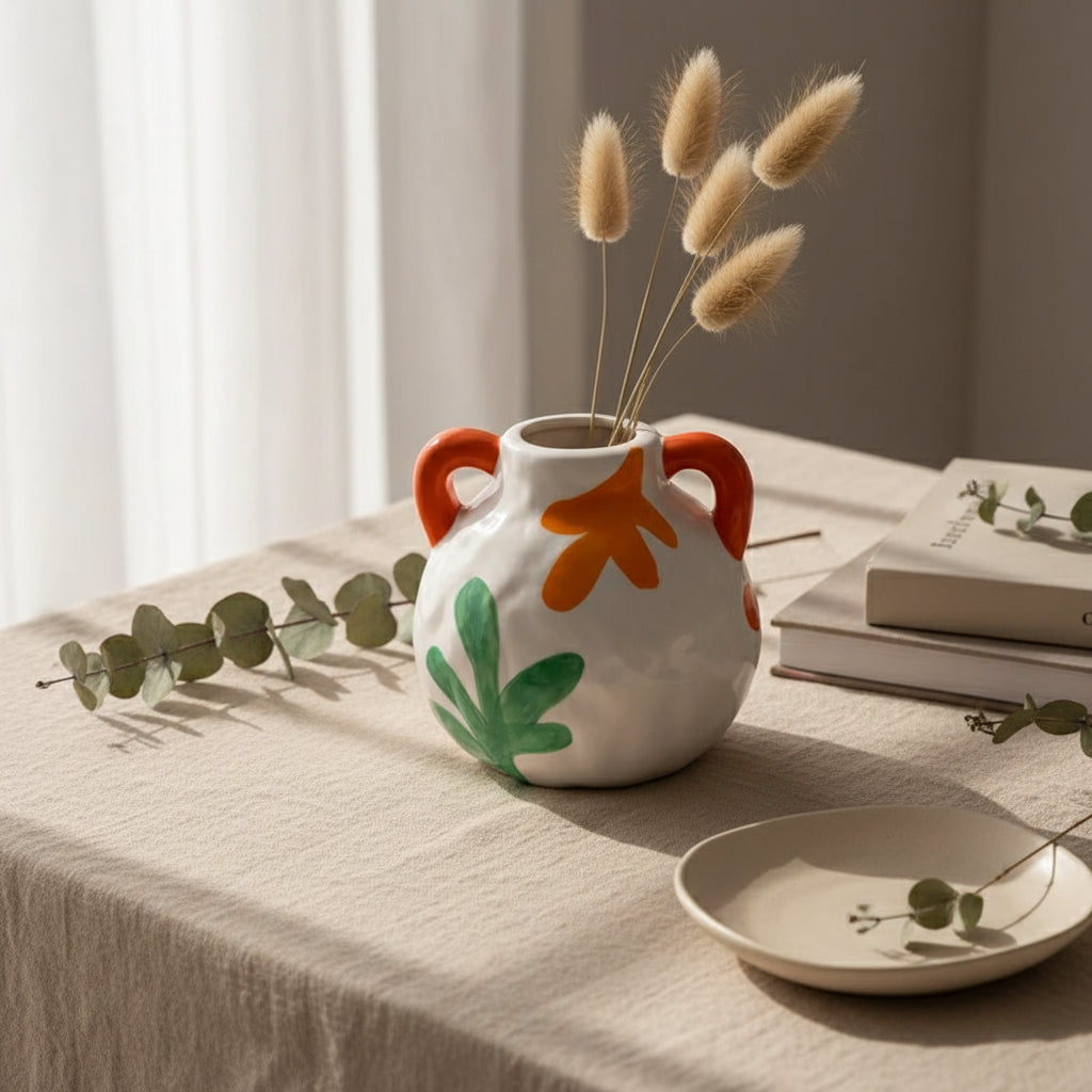 Lumi Stripe — Hand-Painted Colorful Ceramic Vase Collection