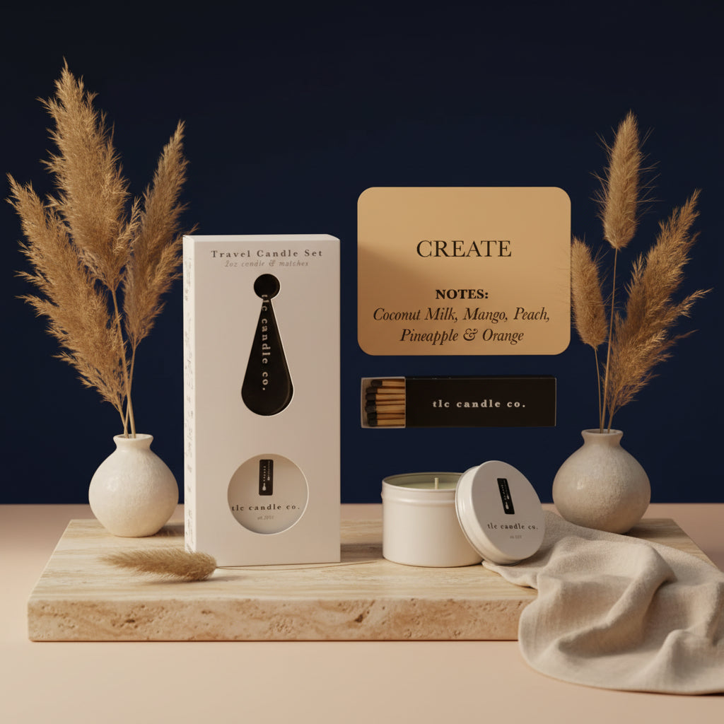 Create — Tropical Coconut Milk Travel Candle with Matches