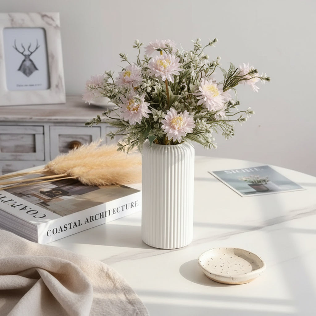 Ridge Form Vase — Modern Ribbed Design