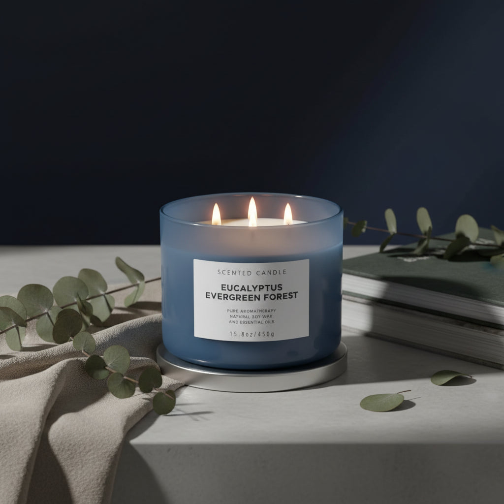 Eucalyptus Evergreen Forest — Luxury 3-Wick Winter Pine Candle