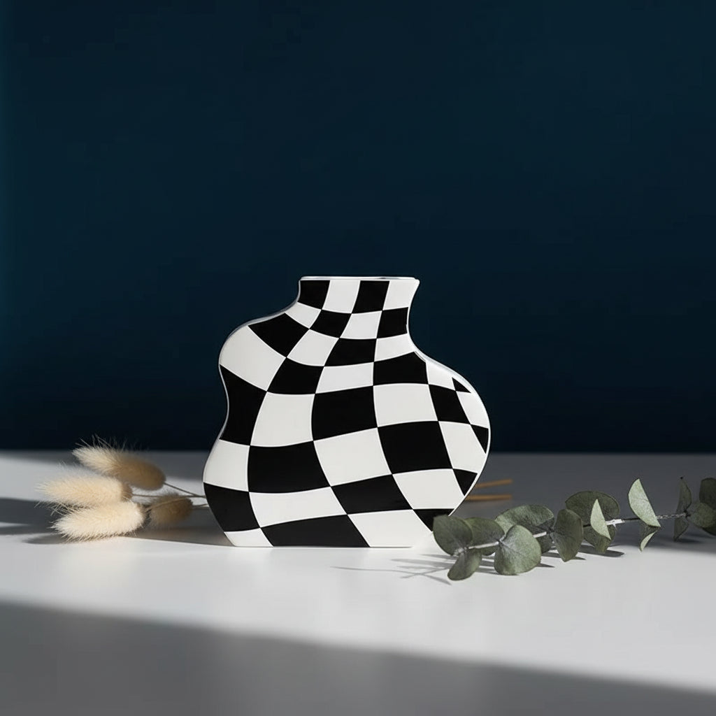 Grid — Checkered Art Vase